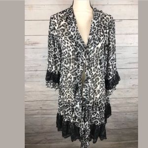 Lady Noiz Women’s Size XL Lace Trim Leopard Print